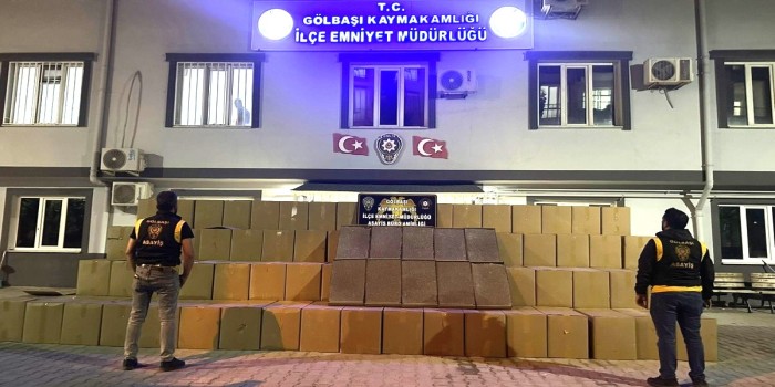 Gölbaşı’da 600 bin paket bandrolsüz sigara ele geçirildi